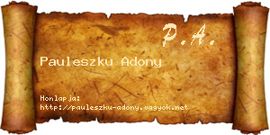 Pauleszku Adony névjegykártya